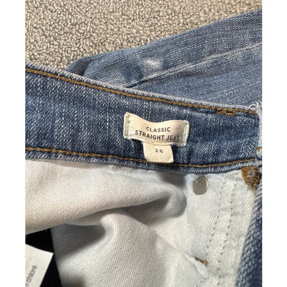 Madewell Classic Straight Jean Distressed Denim High Rise Size 26 - Picture 4 of 11